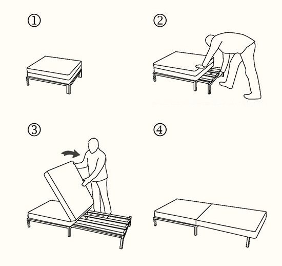 #1 "Dorsey Pouf" opening system